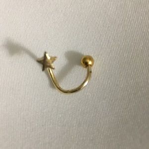 Twisted star gold belly button ring 💫